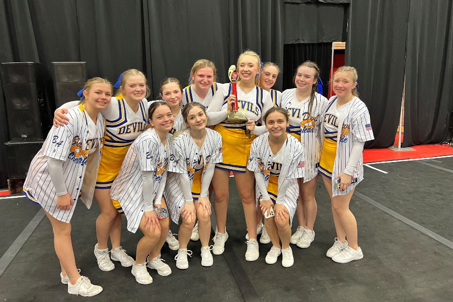 The+Bellwood-Antis+varsity+cheerleading+team+made+huge+strides+this+season+as+a+competitive+squad+and+is+looking+to+level+up+next+year.