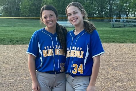 Ashlyn and Amyra Snyder are enjoying their time working together as pitcher and catcher for the B-A softball team. 