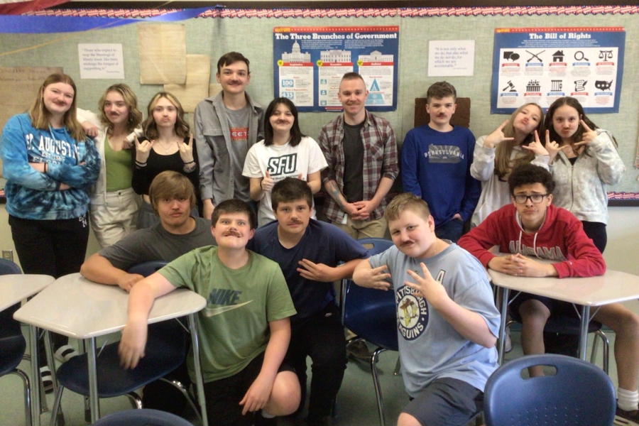 Mr. Steines said goodbye to his 9th grade civics classes on Thursday.