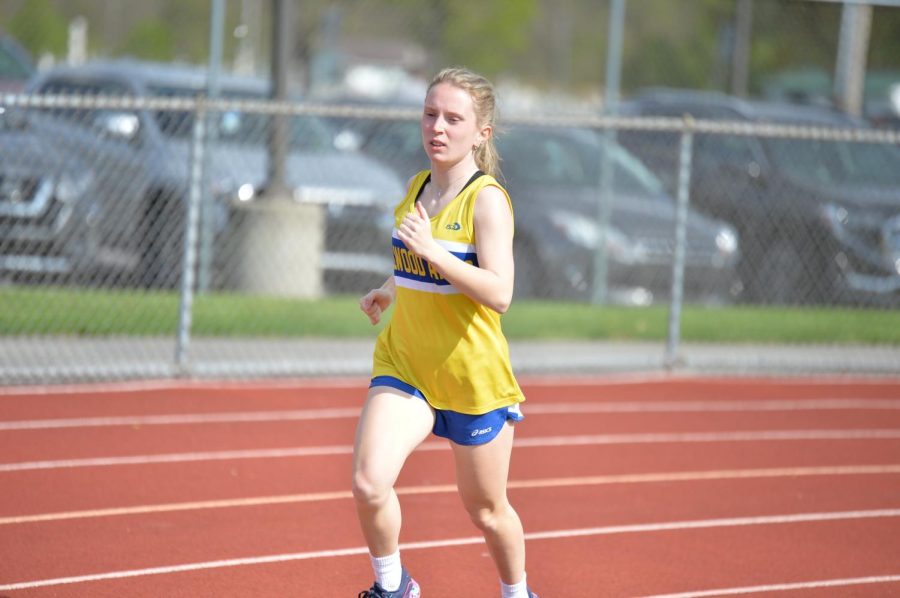 Lexi Lovrich shattered a 9-year old school record in the 3200 meter run last week in BAs wins over West Branch and Williamsburg.