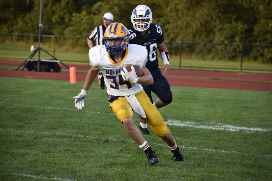 Freshman Alex McCartney ran for over 200 yards in B-As loss to Penns Valley.