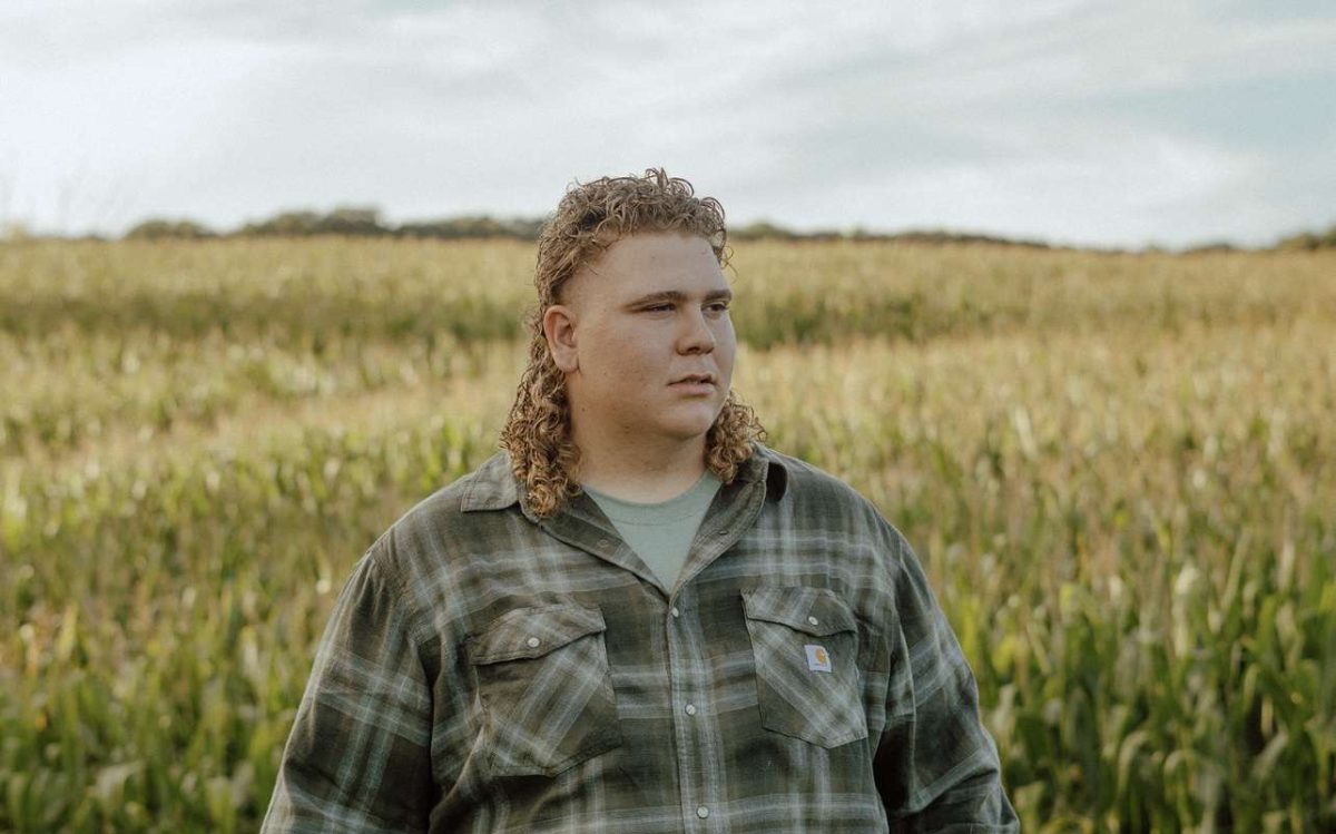 Jake proudly showing off his mullet 