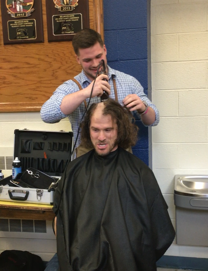 In 2018, Mr. Naylor had his head shaved bald as part of a mini-thon fundraiser.