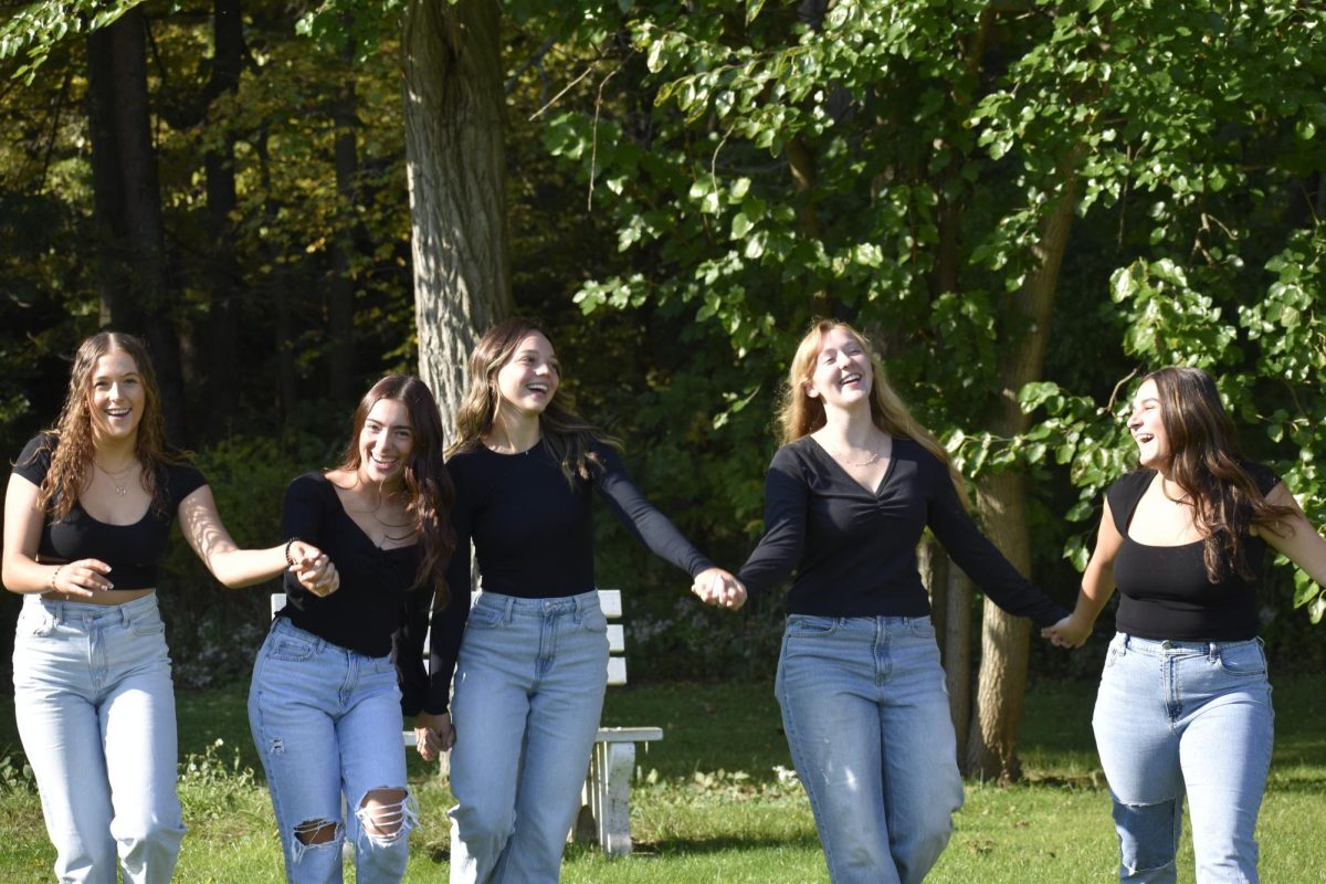 All smiles: The 2023 Homecoming court was all smiles and laughter. You have (l to r) Chloe Brown, Shawna Lovrich, Kate Heisler, Olivia Hess, and Miranda Tornatore having a good time together.  “Homecoming week was filled with memories,” said Tornatore. “I enjoyed every second of it, and I’m so grateful I got to be with my friends. Miranda would then win the crown and be the 2023 Homecoming Queen. (September 20, 2023) 