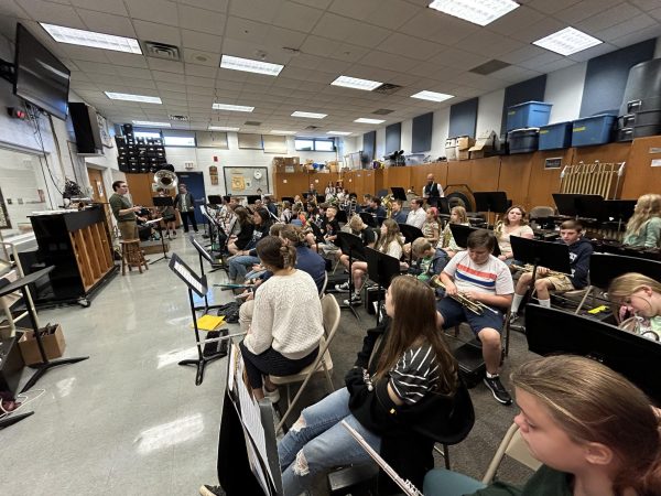 Penn State School of Music students came and taught the middle school Music Ensembles.