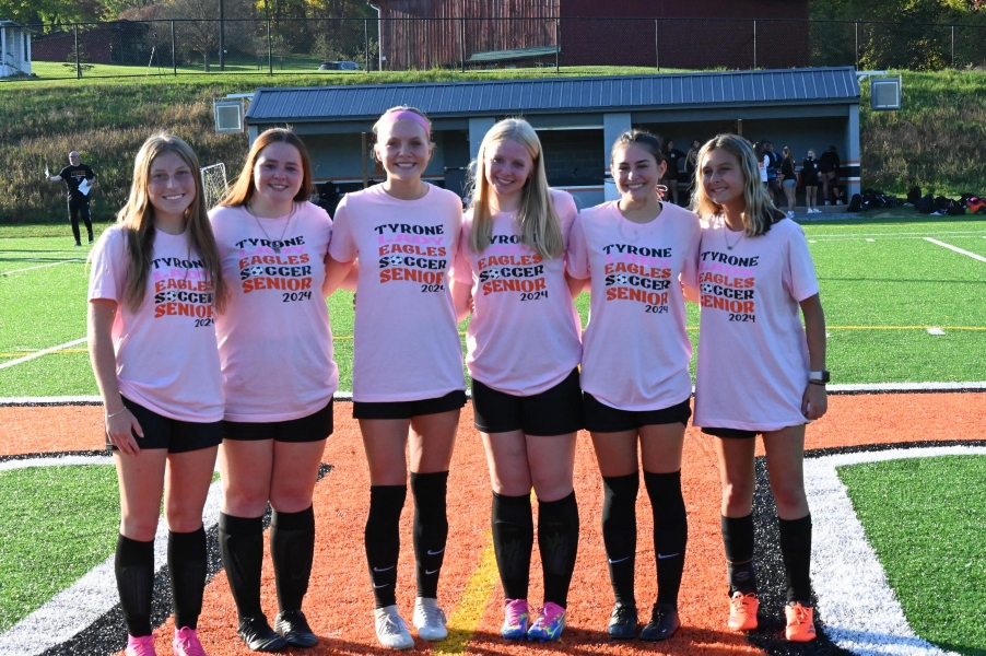 Lainey Quick, MacKenzie Gunsallus , Rebecca Lewis, Makenzie, Soellner, Madison Whitby and Annalyse Bardell were recognized last week at the soccer teams Senior Night.