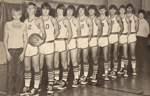 The 1973-1974 Boys Varsity basketball team.