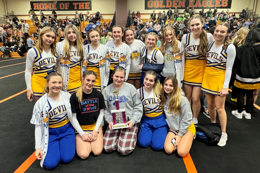 B-As varsity cheer squad continued its steady climb with a solid performance in Tyrone.