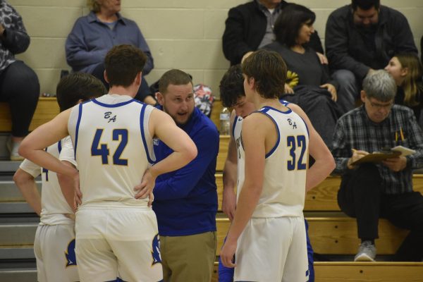 Coach Mertiff gives instruction during B-As win Friday over Central Cambria.