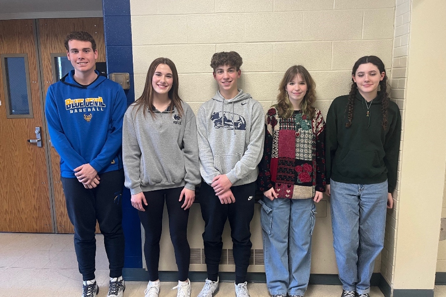 Members of the varsity scholastic scrimmage team included Vince Cacciotti, Briley Campbell, Ryan Marinak, Emily Zacker, and Derek Stivers. Missing for the photo were  Chance and Holden Schreier.