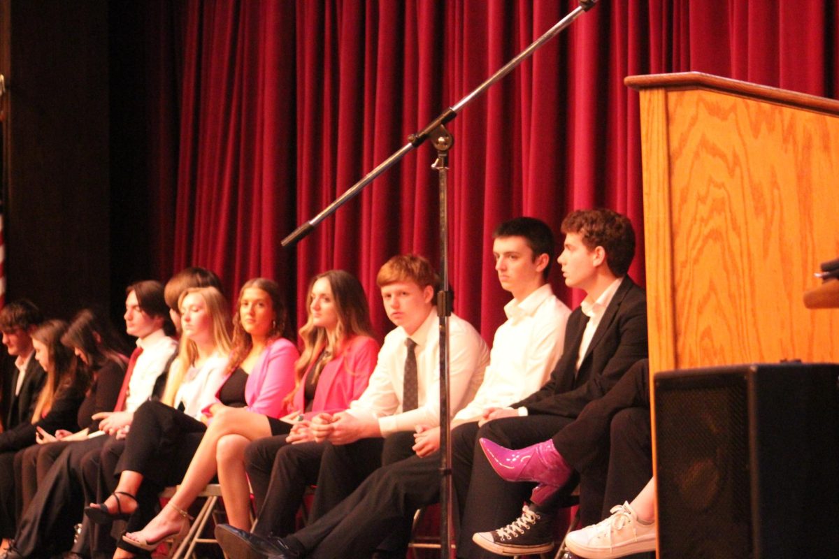 CHS students in 2024 take questions during the panel discussion.