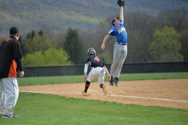 Vincent Cacciotti goes high for a ball against Tyrone in the Backyard Brawl.