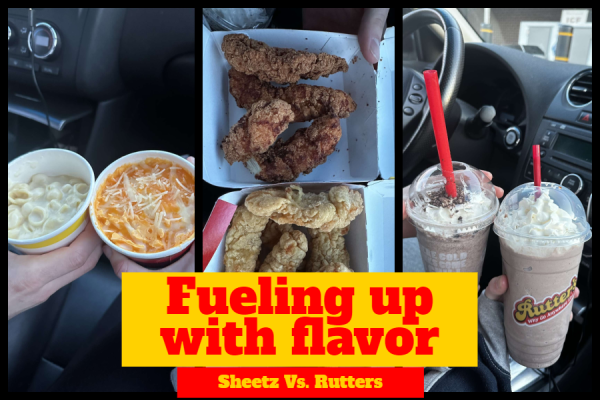 Gas station glory. A collage made of the mac and cheese, chicken and milkshakes rated based on appearance and taste.