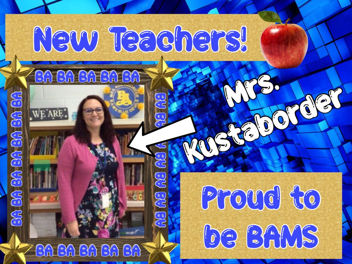 Mrs. Kustaborder is a new teacher in the middle school.