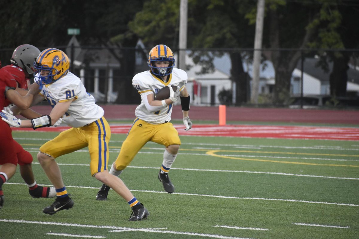 Griffin Kyle shows elusiveness on a kick return.