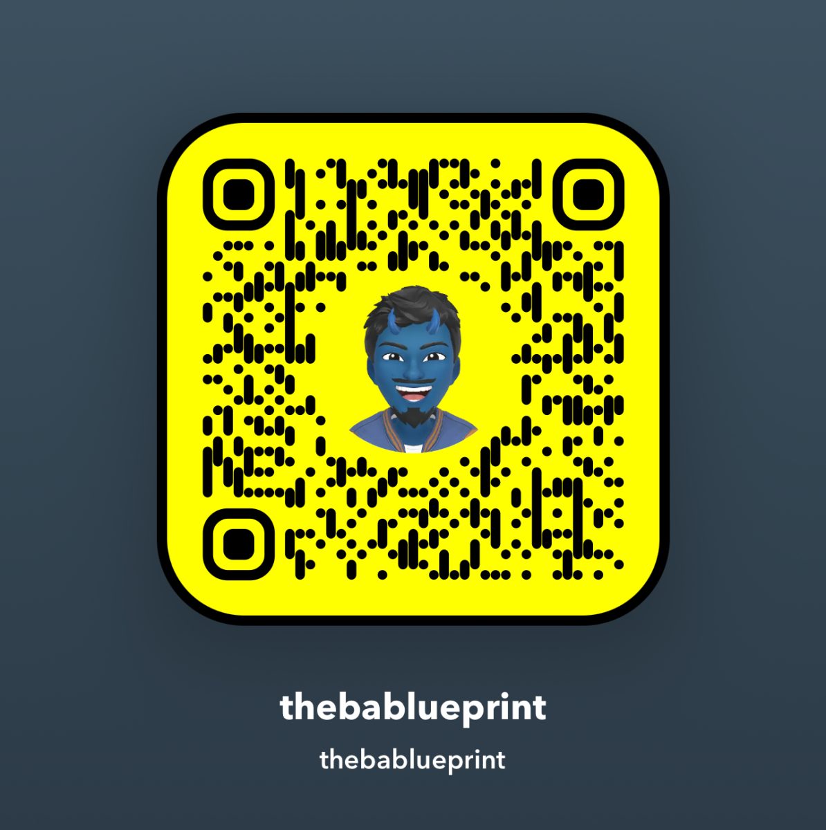 QR code for Blueprint's Snapchat account.