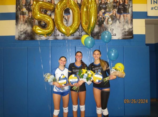 Ava Patton, Avah Hassler, and Addalyn Turek pose for a picture after their historic night.