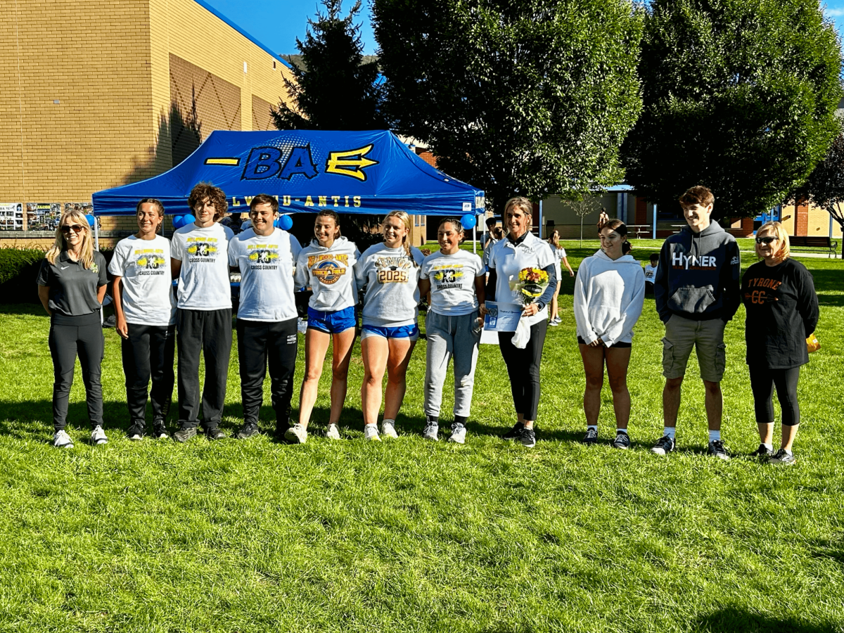 Senior members of B-A's cross country teams, along with seniors from Tyrone, were recognized prior to yesterday's Backyard Brawl wins.