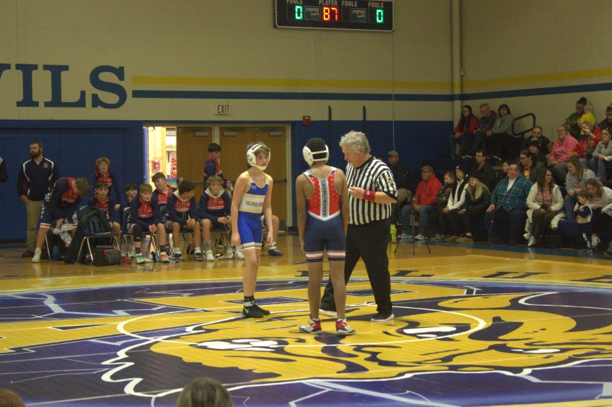 Junior high wrestler Bowen Taylor was one of the B-A grapplers in action Tuesday when the team kicked off its season with a match against Huntingdon.