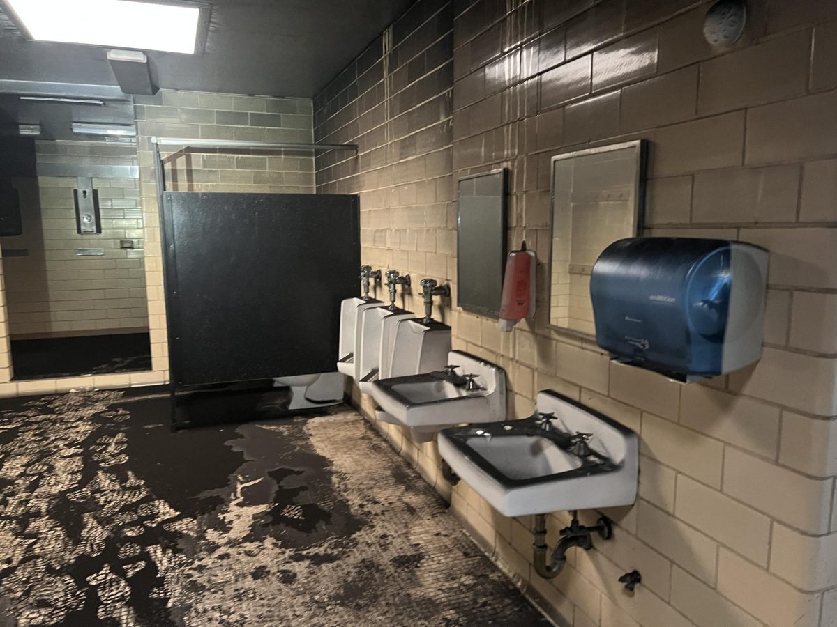 The middle school locker room was one of the areas damaged by a fire that had firefighting crews on the scene at the Bellwood-Antis Middle School in the early hours of Tuesday morning.