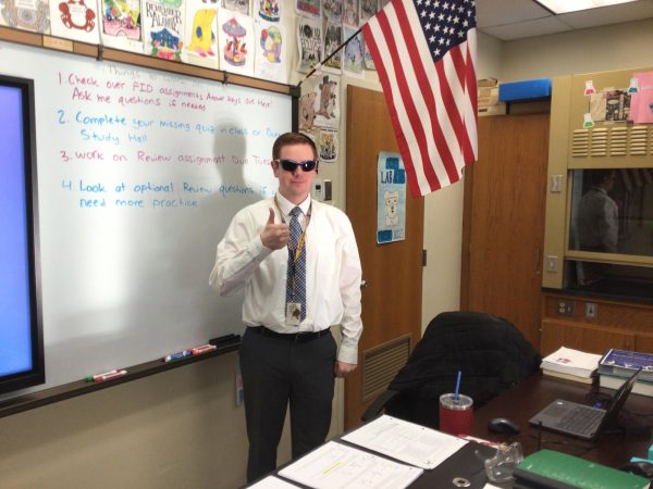 Mr. Carr is catching a style with sunglasses. 