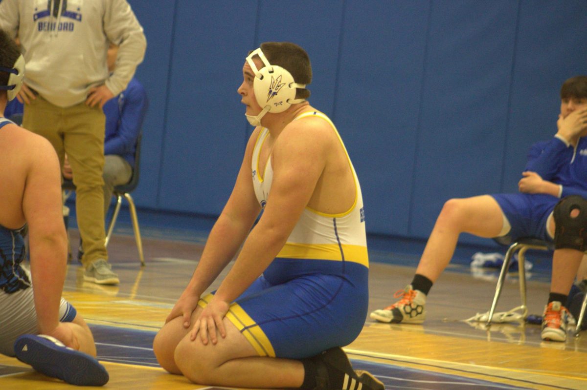 Jayce Quick at 285 was one of two winners for the B-A wrestling team against Bedford.