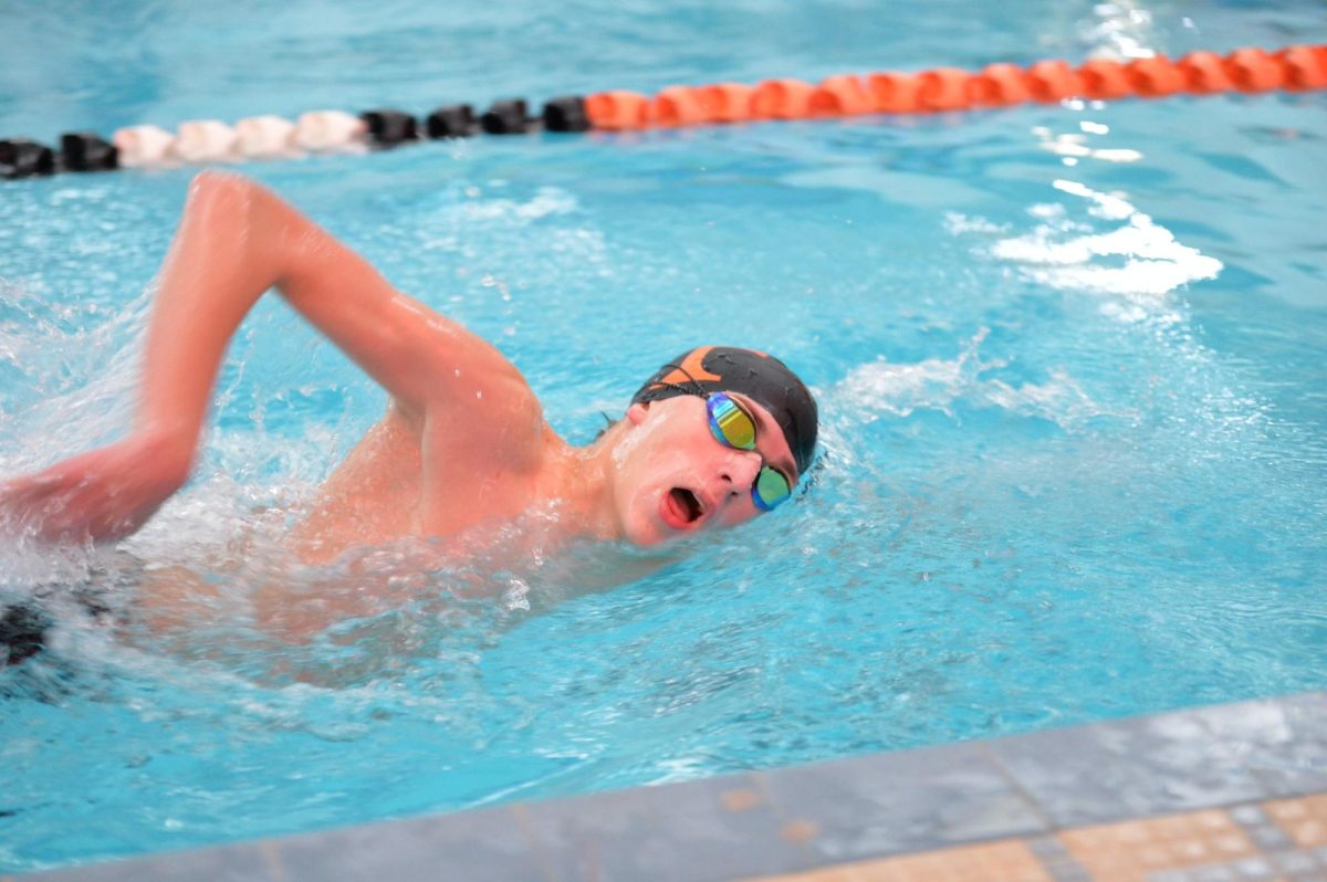 Sophomore Cam Nelson is one of six B-A swimmers on the Tyrone/Bellwood-Antis co-op team to have qualified for the District championship meet this weekend.