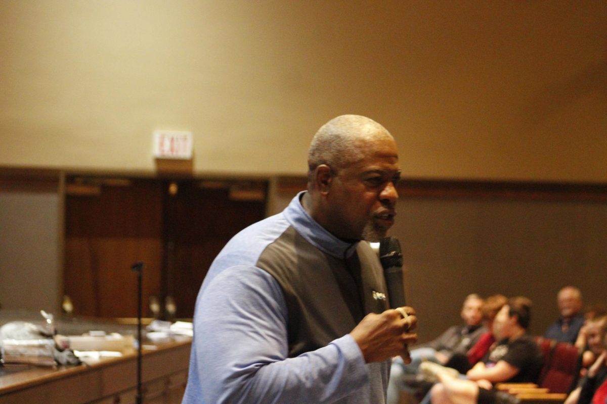 Former NFL player Steve Grant visited Bellwood-Antis Monday to give a motivational speech aimed at helping students focus on their goals.