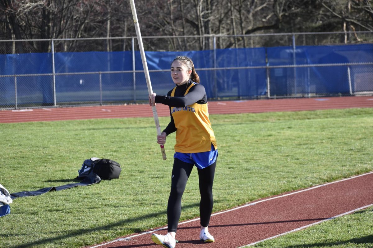 Sophomore Olivia Rishell placed second in the pole vault at the United Invitational.