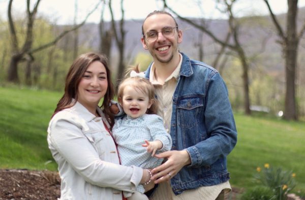 Ethan Eckenroad, shown with his wife Savanah, who is an administrative assistant at Myers Elementary, was a smash hit on the show The Voice before being eliminated this week.