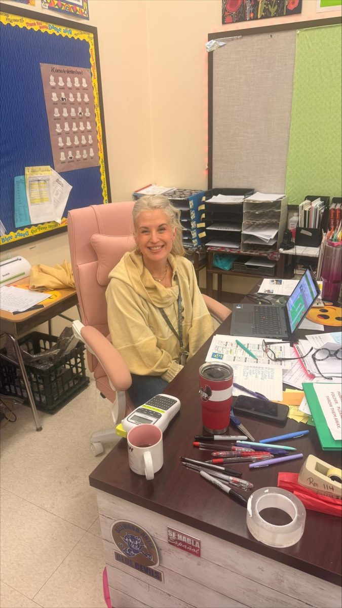 Mrs. Smith enjoying her free period 