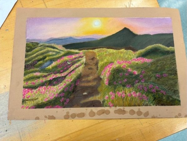 Landscape made using pastel chalks.