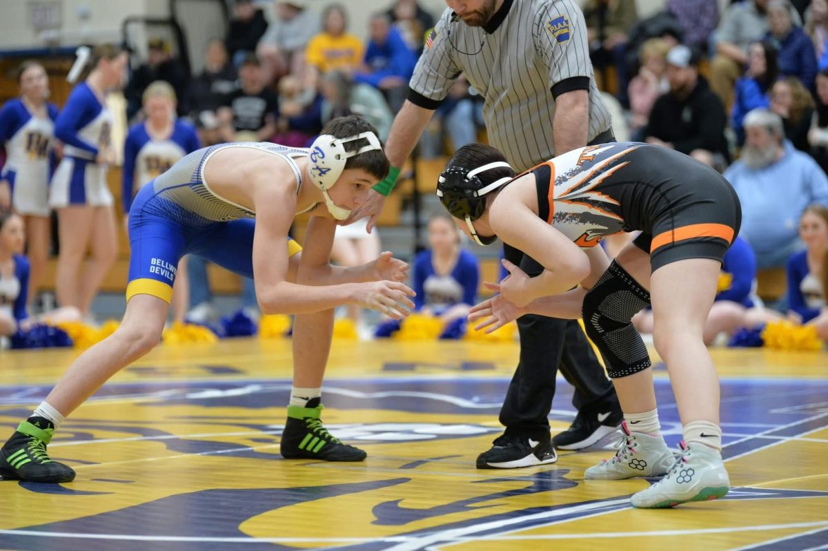 Bryson Guyer improved his record to 12-9 with a win over Northern Bedford, wrestling in the 114-pound weight class. He's one of several up-and-coming underclassmen leading the team in a new direction.