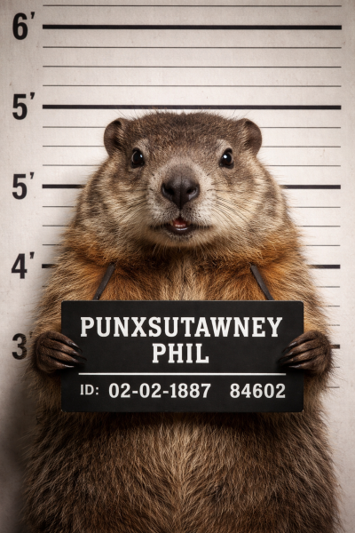 Mugshot of Punxsutawney Phil
