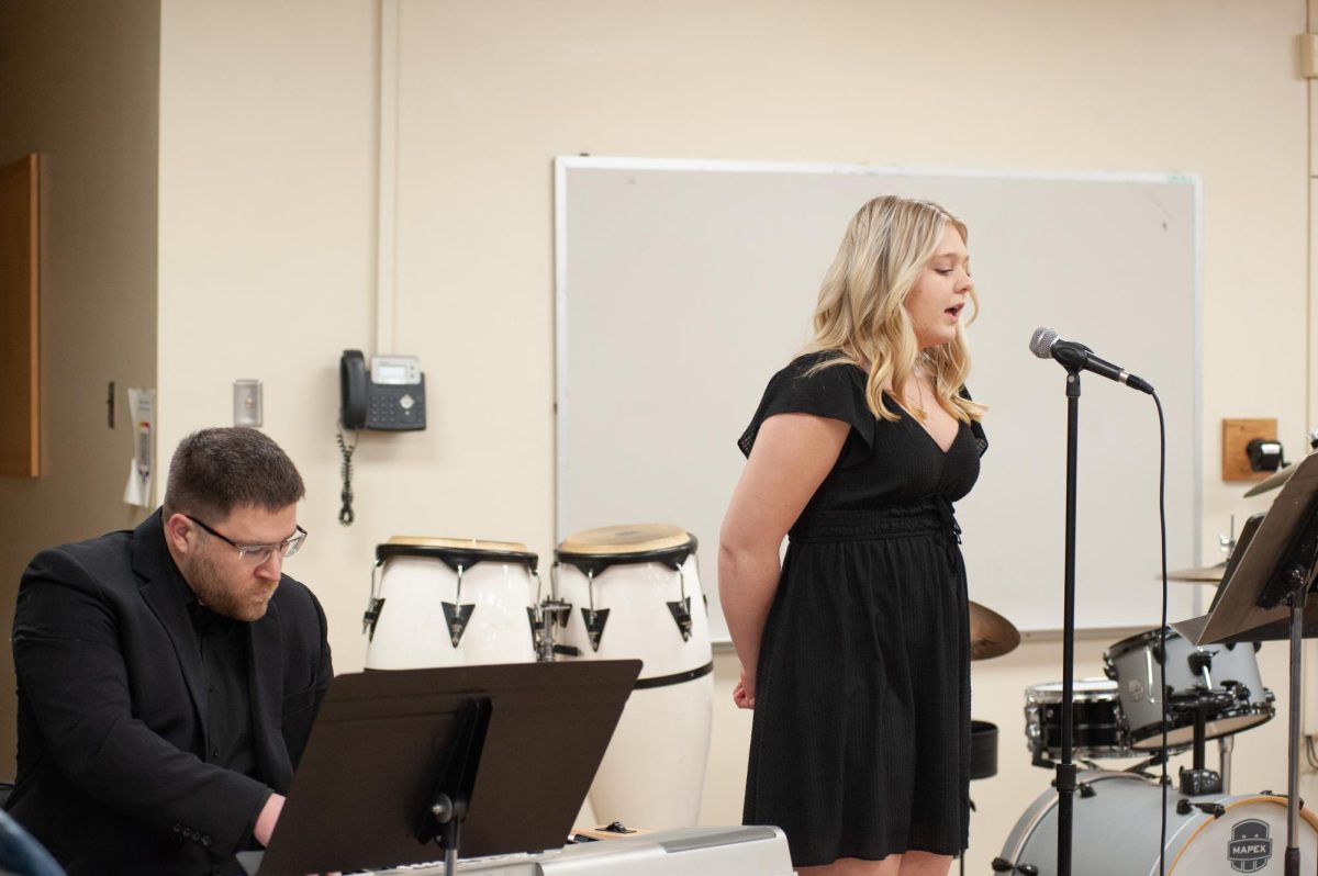 Alyssa Briggs performs a solo from Little Shop of Horrors at the annual Cabaret Night.