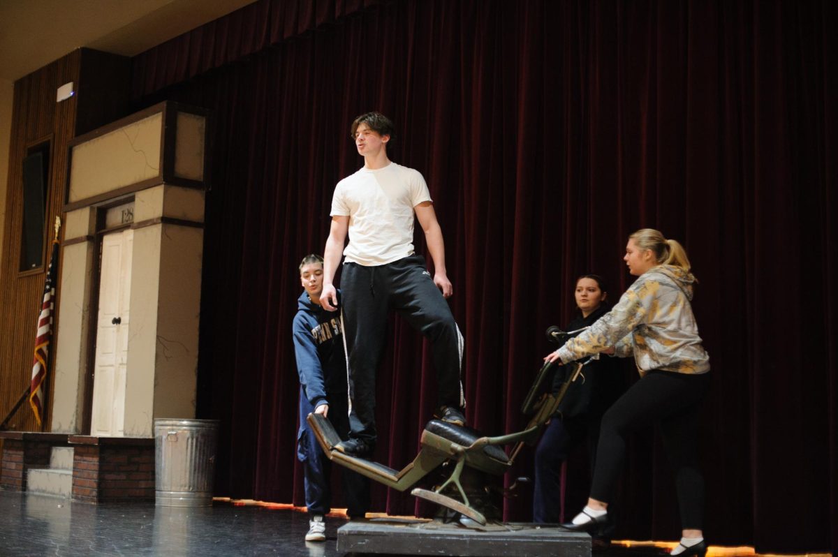 Little shop of horrors cast practicing before opening night