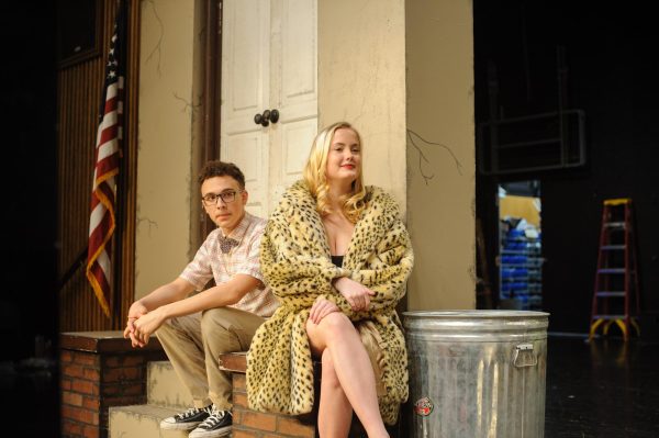 Little shop of horrors cast practicing before opening night. Lily Burns stars as Audrey, along with Collin Matthews, who plays Seymour.