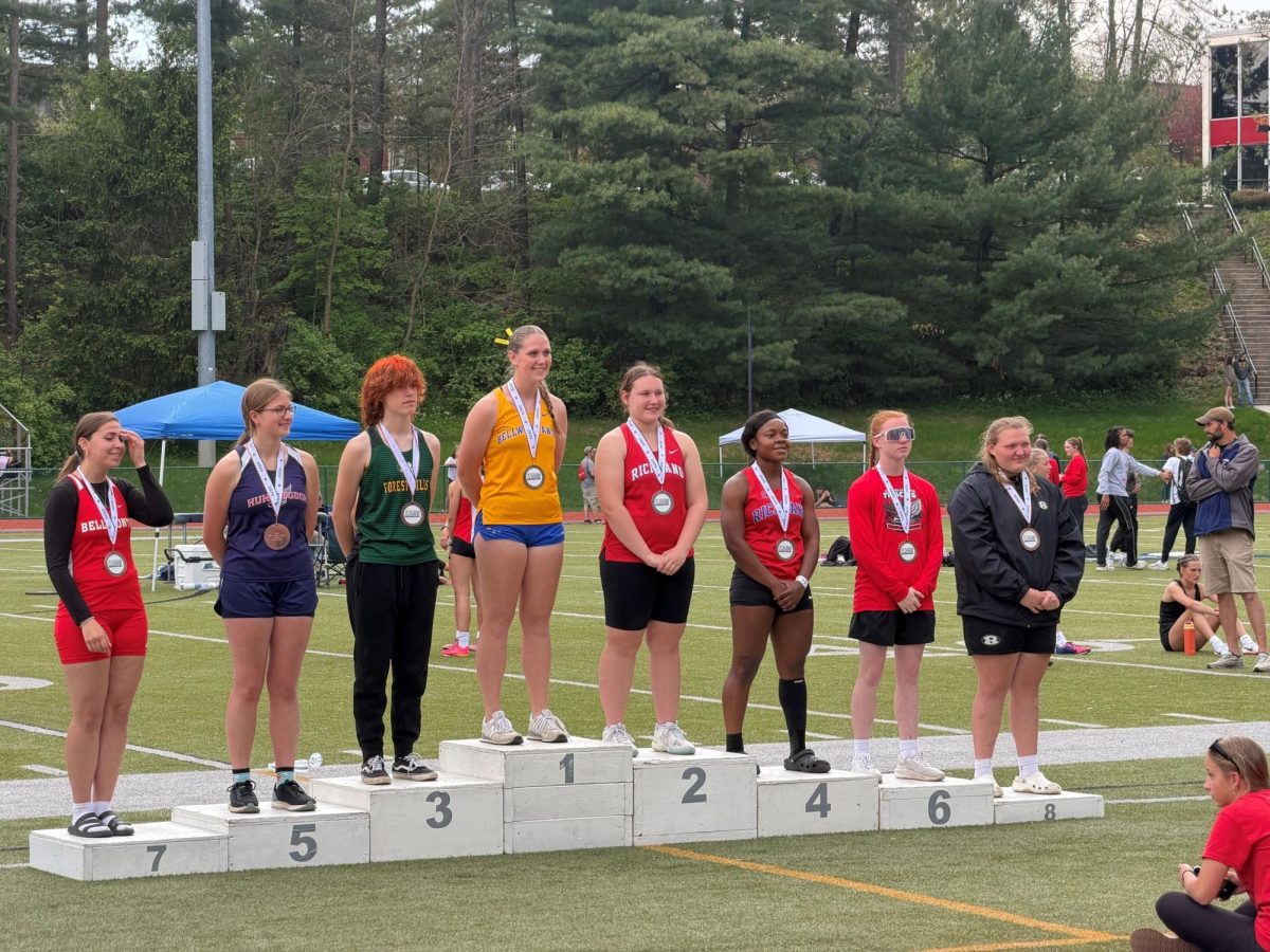 Emma Taneyhill placed first in the discus at the LHAC championships. The Lady Devils won the team title.